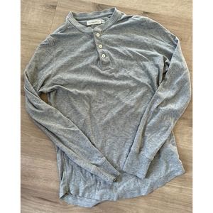 SuitSupply pima cotton gray long sleeve henley shirt sz XS